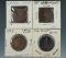 4 Large Cents 1835, 1847, 1854, & ? (all damaged).