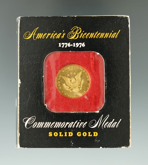 America's Bicentennial Commemorative Medal - Solid Gold (about dime size).