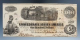 100 Dollar Confederate Note- Sept. 12, 1863 (with tax stamps).