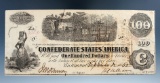 100 Dollar Confederate Note- Sept. 12, 1862 (with interest tax stamps).