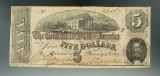 6th Series 5 Dollar Confederate Note- Feb. 17, 1864.