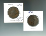 1831 & 1833 Large Cents.