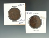 1835 & 1837 Large Cents.