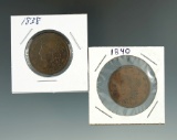 1838 & 1840 Large Cents.