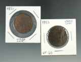 1851 & 1853 Large Cents.