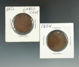 1854 & 1856 Large Cents.