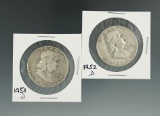 1952-D & 1953-D Franklin Half Dollars.