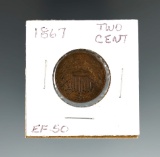 1867 2 Cent Coin.