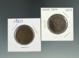 1849 & 1850 Large Cents.