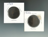 1822 & 1824 Large Cents.