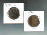 1844 & 1845 Large Cents.