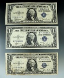 3- 1935-C One Dollar Silver Certificates.