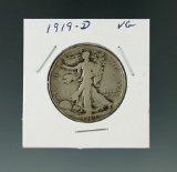 1919-D Walking Liberty Half Dollar VG.