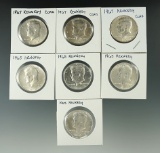 4- 1965 & 3- 1967 Kennedy 40% Silver Half Dollars Uncirculated.