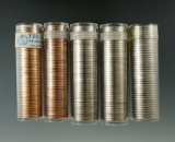 1 Roll 1958, 1964-D Lincoln Cents, 1 Roll 1965 & 2 Rolls 1963 Jefferson Nickels Uncirculated.