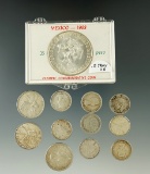 1- 1968 25 Peso .720 Silver (1/2 oz.), & 1.55 Face Canada .80% Silver.