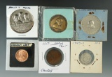 Kennedy Comm.Token, Confed. 50 Cent Token, 1917 Canada Large Cent, & 1947S Roosevelt Dime.