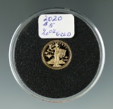 2020 Cook Islands 1/10 oz. .24 Pure Gold.