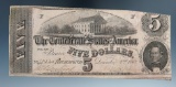 1st Series 5 Dollar Confederate Note- Richmond Dec. 2, 1862.