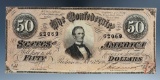 2nd Series 50 Dollar Confederate Note- Richmond Feb. 17, 1864.