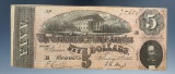 3rd Series 5 Dollar Confederate Note- Richmond Feb. 17, 1864.