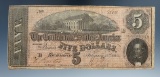 2nd Series 5 Dollar Confederate Note- Feb. 17, 1864.