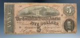 4th Series 5 Dollar Confederate Note- Feb. 17, 1864.