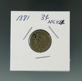 1881 3 Cent Nickel.