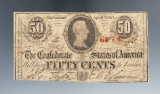 1st Series 50 Cent Confederate Note- April 16, 1863.