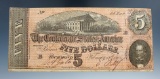 6th Series 5 Dollar Confederate Note- Feb. 17, 1864.
