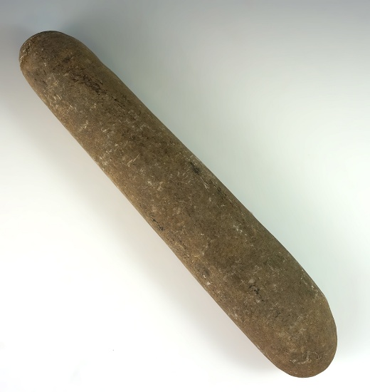 11 1/8" Long Roller Pestle found in New York. From the Mickey Taylor "Iron Horse" collection.