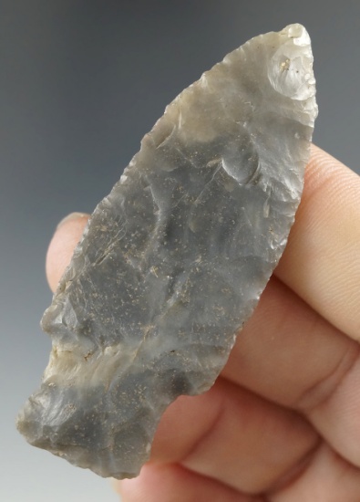 2 7/16" Stemmed point made from beautiful material found in the Kansas/Oklahoma area. Ex.  Writer.