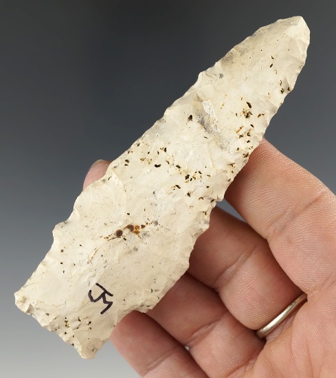 3 11/16" Stemmed Lanceolate Knife found in Medina Co., Ohio.