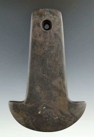 4 1/4" Adena Anchor Pendant made from Mottled Slate, found in Huron Co., Ohio. Ex. Bob Schiferf.