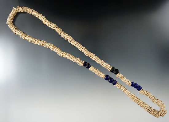 24" Strand of shell and glass trade beads founded a site near Dayton, Montgomery Co., Ohio.