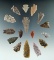 Group of 16 arrowheads found in Wyoming, largest is 2