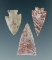 Set of three nice Southwestern U. S. Arrowheads, largest is 1 1/8