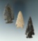 Set of three arrowheads found in Utah, largest is 2 5/16