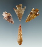 Group of four arrowheads found near the Columbia River in Washington and Oregon.