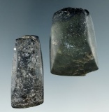 Pair of Stone Adze Blades found in Vancouver Island, British Columbia. Largest is 2