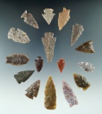 Group of 16 arrowheads found in Wyoming, largest is 2