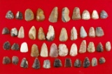 Large group of scrapers found in the Plains region. Many are Knife River Flint, some are Alibates.