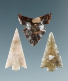 Set of three Columbia River Gem points, largest is 3/4