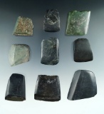 Group of 8 Stone Adze bits found in Alaska and it is Columbia. Largest is 2