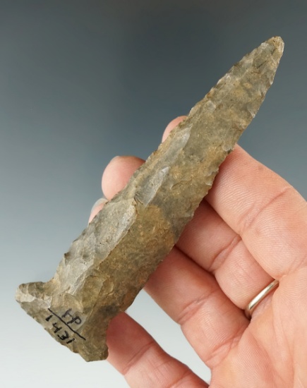 4" Fish Spear found in Ohio that is heavily patinated.