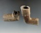 Two Clay Pipes. One is damaged, one is nice and found near Greenford, Ohio.