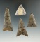Set of four exceptional Triangle points found in New York, largest is 2 5/8