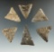 Set of six nice Triangle points found in New York, largest is 1 7/8