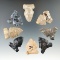 Set of eight assorted Archaic Sidenotch points found in Ohio, largest is 1 9/16