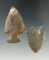 Two Hornstone Hopewell points, largest is 2 1/16